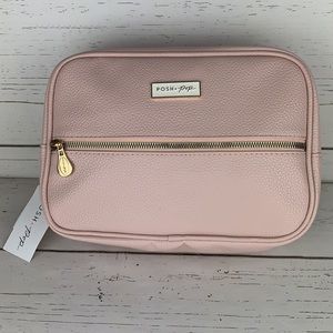 Posh + Pop Travel Case Bag with 2 Travel Toiletry Bottles NWT Pale Soft Pink